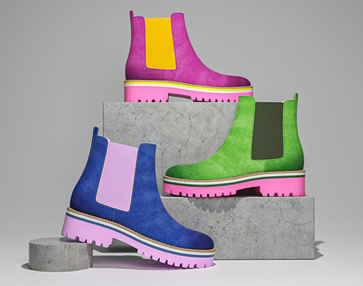 Colorful ankle boots